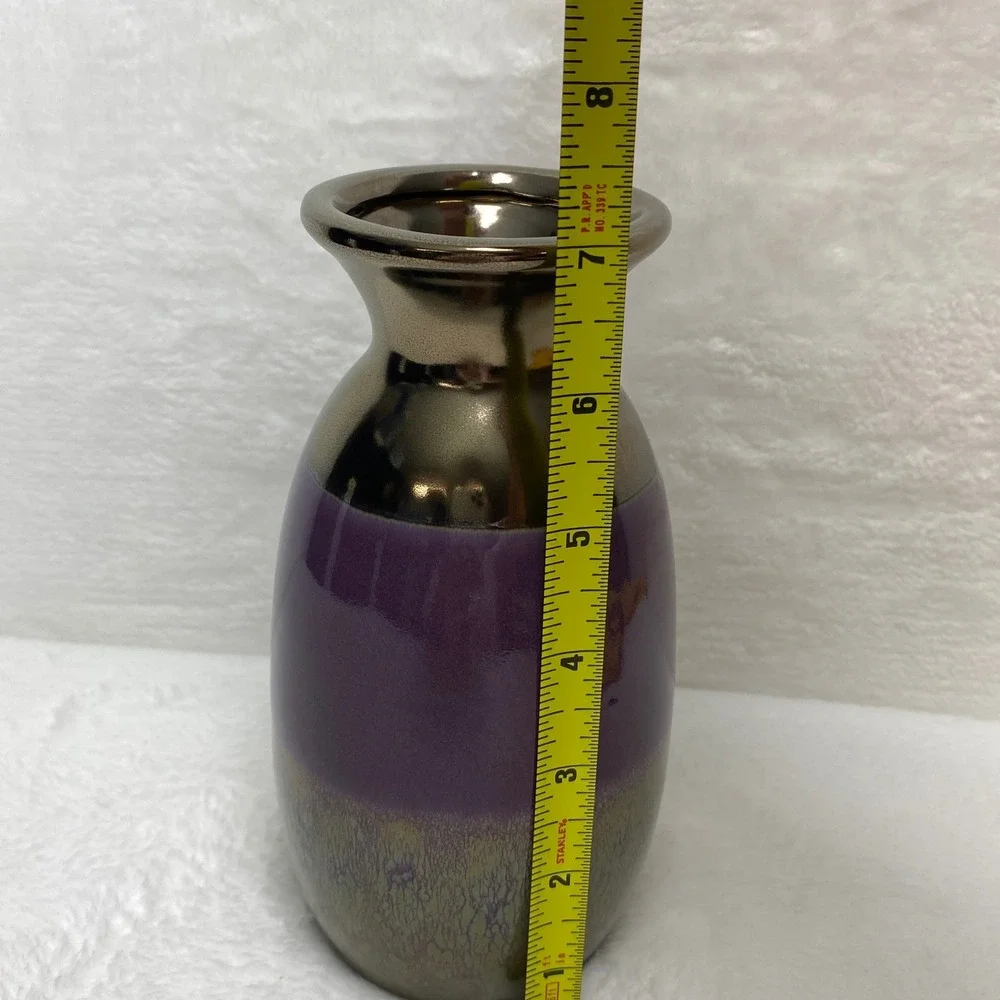 Purple Green Ceramic Vase Art Pottery Decorative Home Decor‎ Flower Vase
